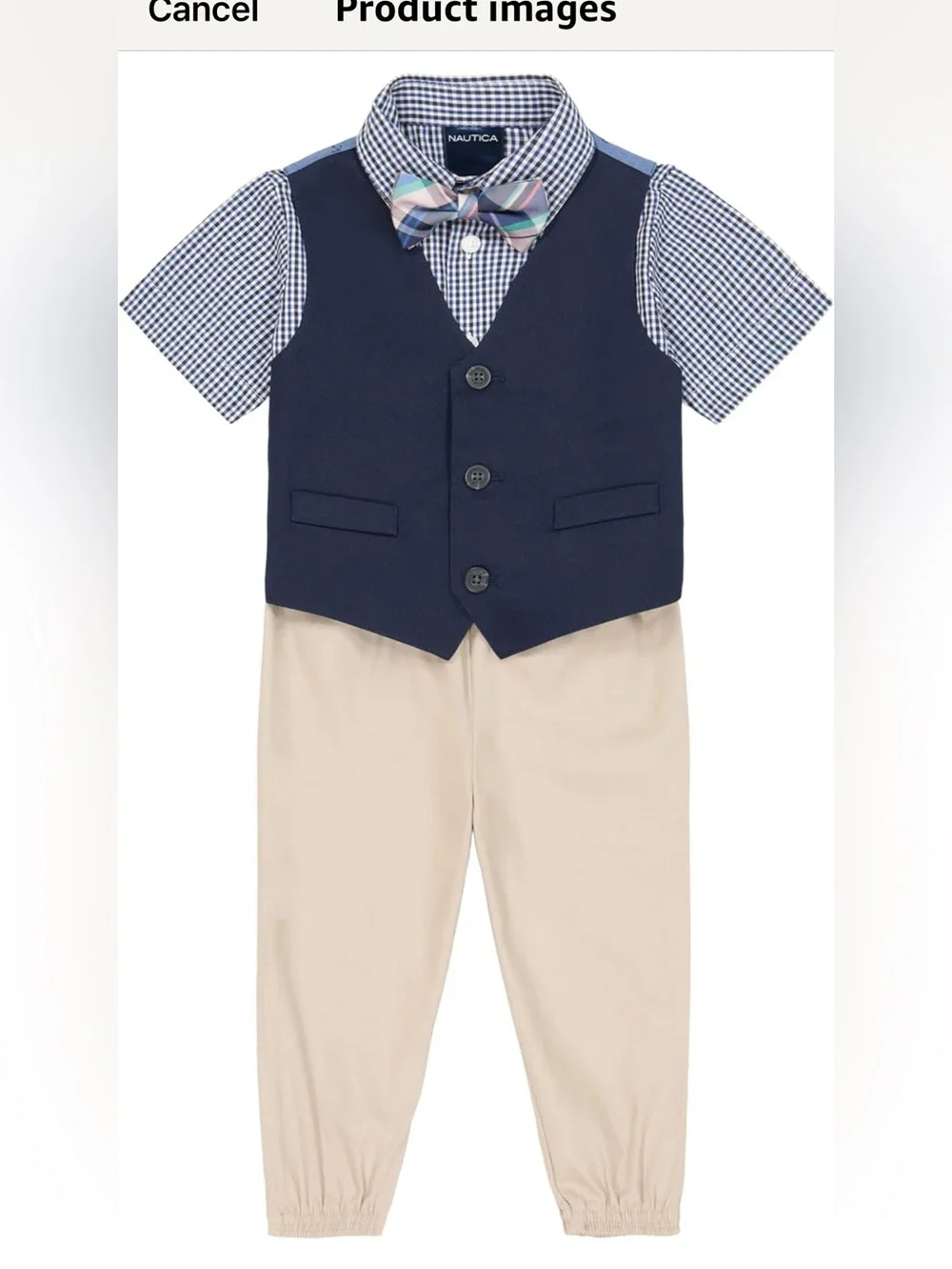 Nautica Baby Boys 4-piece Suit Set with Dress Shirt, Vest, Pants, and Tie NWT